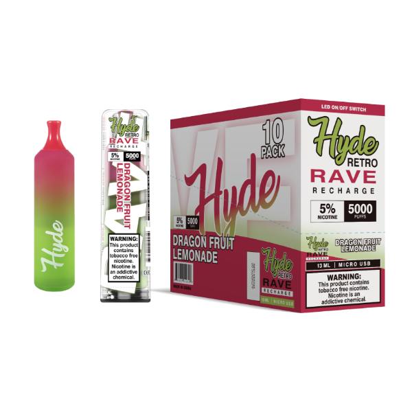 Hyde Retro RAVE Single Disposable Vape 12mL Best Flavor Dragon Fruit Lemonade