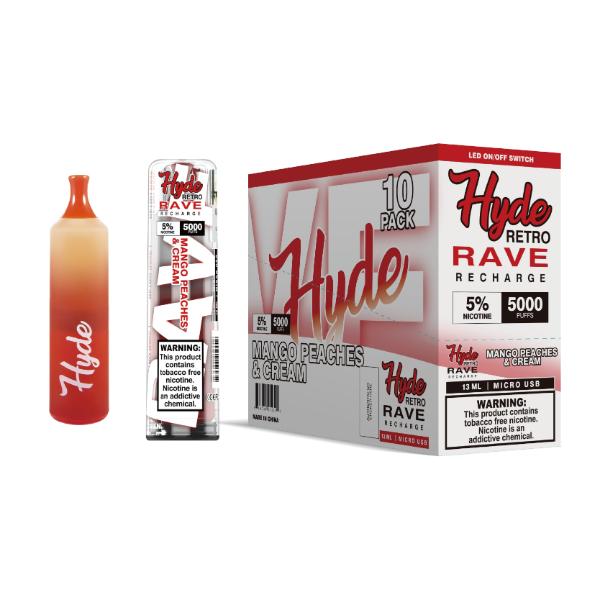 Hyde Retro RAVE Single Disposable Vape 12mL Best Flavor Mango Peaches & Cream
