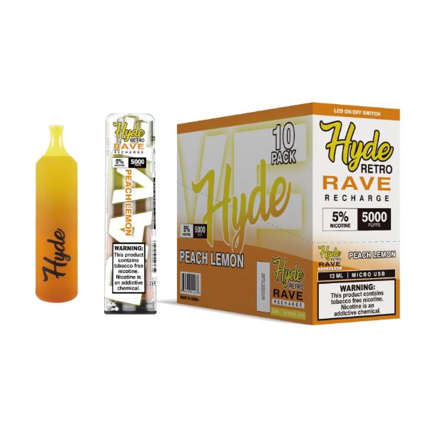 Hyde Retro RAVE Single Disposable Vape 12mL Best Flavor Peach Lemon