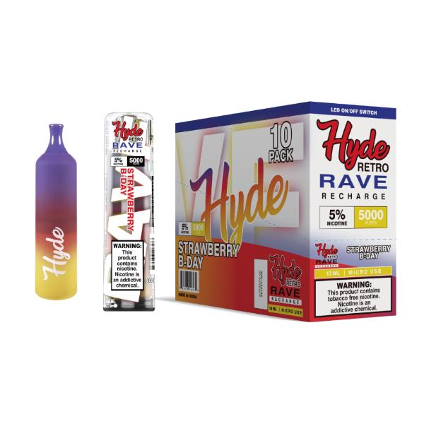 Hyde Retro RAVE Single Disposable Vape 12mL Best Flavor Strawberry B-Day