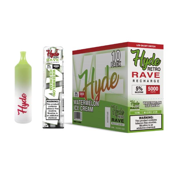 Hyde Retro RAVE Single Disposable Vape 12mL Best Flavor Watermelon Ice Cream