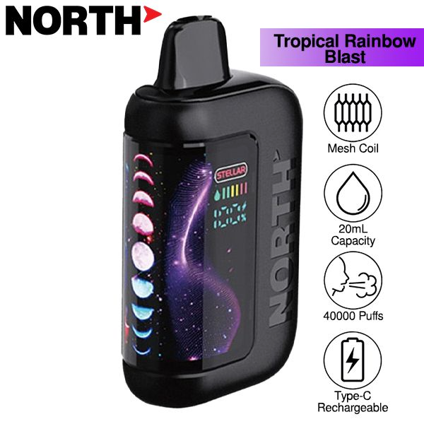 Best Deal North Stellar 40k Puffs Disposable Vape 20mL - Tropical Rainbow Blast