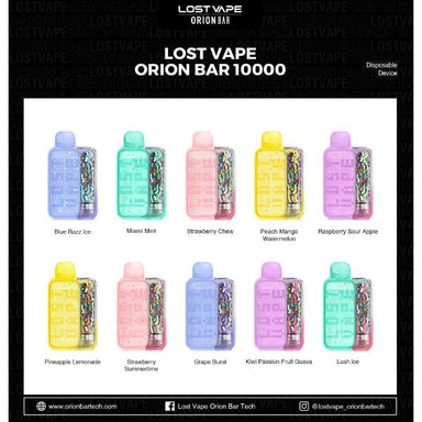 Lost Vape Orion Bar 10000 Puffs Disposable Best flavors