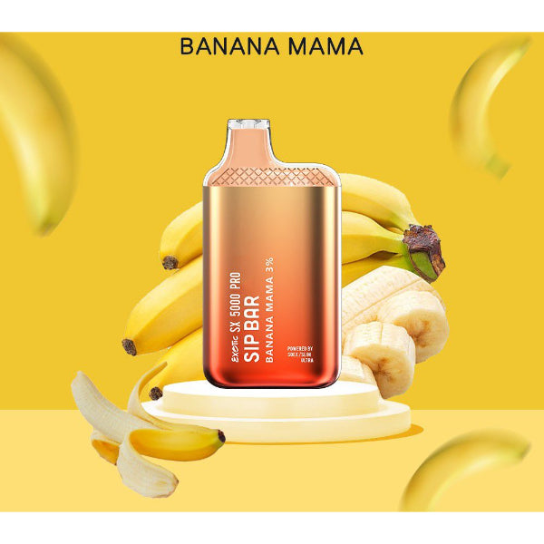 Exotic Sip Bar SX 5000 Puffs Disposable Vape 13mL Best Flavor Banana Mama