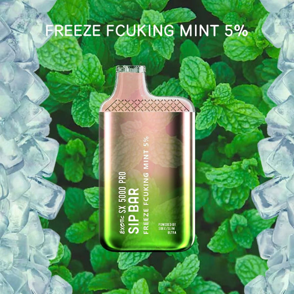Exotic Sip Bar SX 5000 Puffs Disposable Vape 13mL Best Flavor Freeze Fcuking Mint