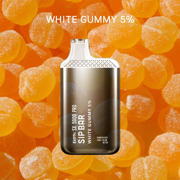 Exotic Sip Bar SX 5000 Puffs Disposable Vape 13mL Best Flavor White Gummy