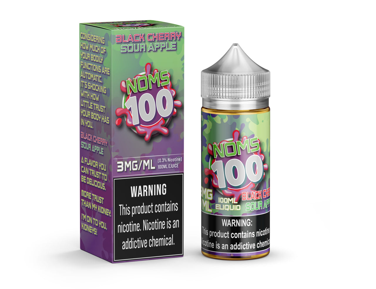 Best Deal Noms 100 100mL Vape Juice - Black Cherry Sour Apple