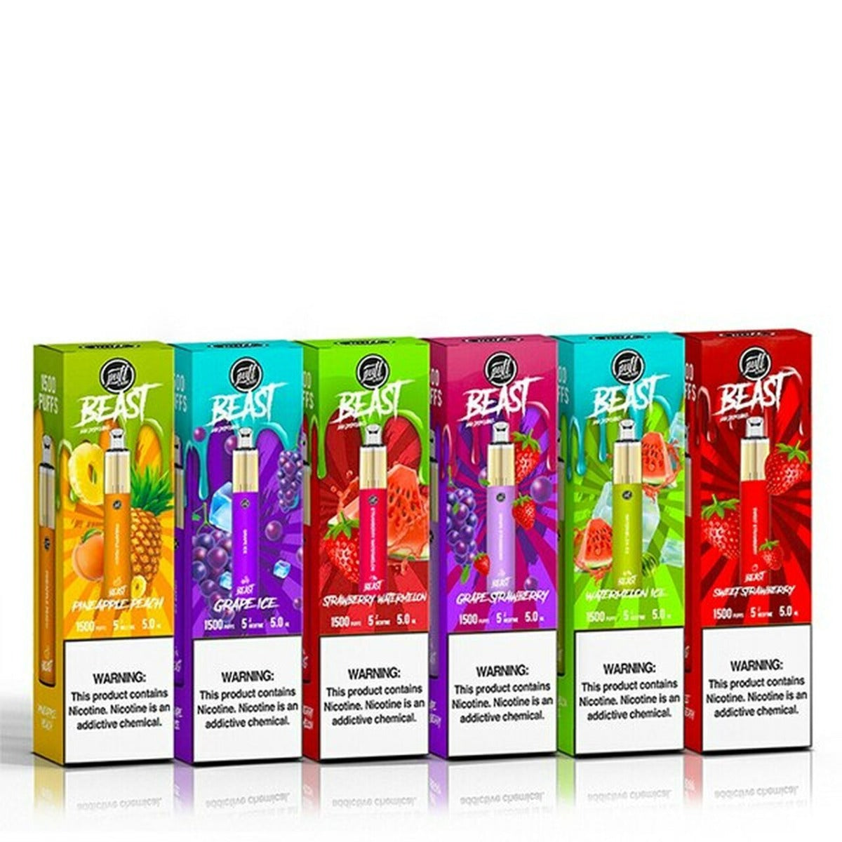 Puff Labs Beast Synthetic Disposable Vape 6mL 2000 Puffs Best Flavors Pineapple Peach Grape Ice Strawberry Watermelon Grape Strawberry Watermelon Ice Sweet Strawberry