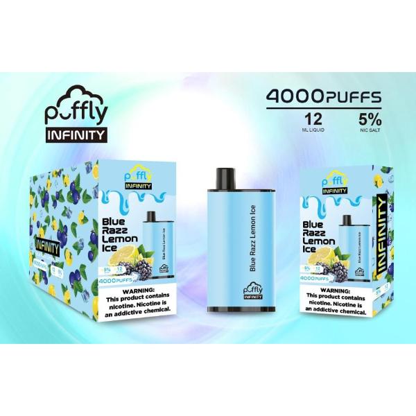 Blue Razz Lemon Ice Puffly Infinity 4000 Puffs Disposable 5-Pack Bulk Deal!