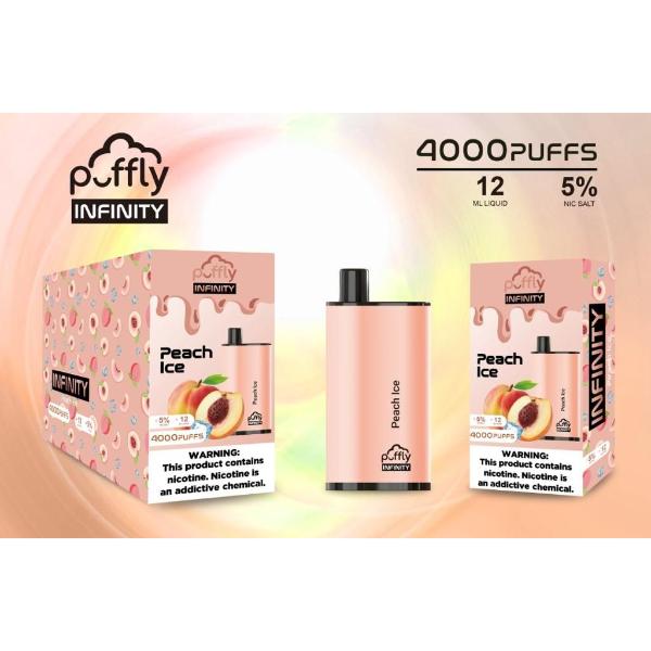 Peach Ice Puffly Infinity 4000 Puffs Disposable 5-Pack Bulk Deal!