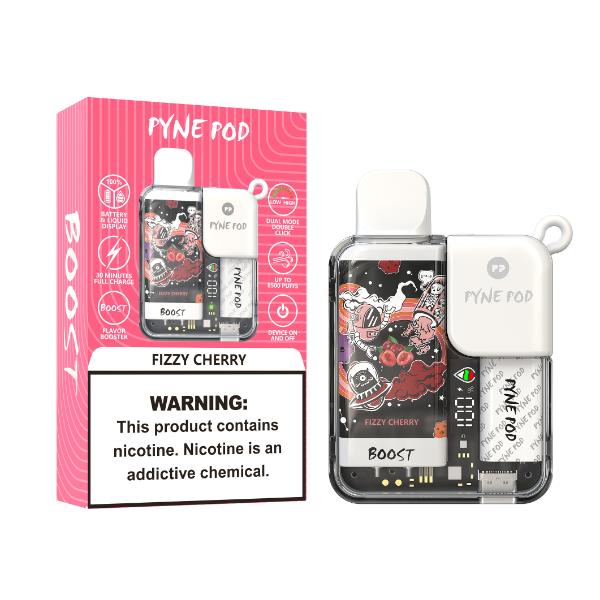 Pyne Pod 8500 Puffs Rechargeable Disposable Vape 10mL Best Flavor Fizzy Cherry