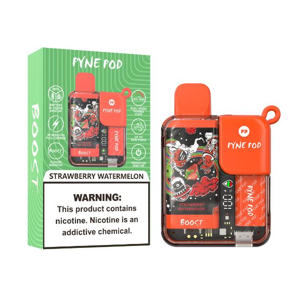 Pyne Pod 8500 Puffs Rechargeable Disposable Vape 10mL Best Flavor  Strawberry Watermelon