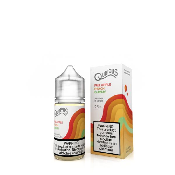 Fuji Apple Peach Gummy Qurious Synthetic Salt E-Liquid Bulk Price!