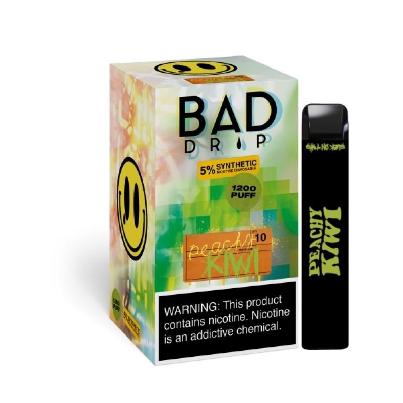Bad Drip Synthetic Nicotine Disposable Vape 4mL 10 Pack Best Flavor Peachy Kiwi