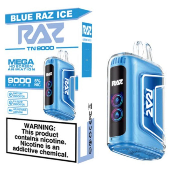 RAZ TN9000 9000 Puffs 12mL Disposable Vape Best Flavor Blue Blue Raz Ice