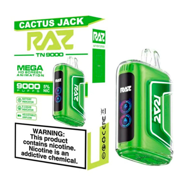 RAZ TN9000 9000 Puffs 12mL Disposable Vape Best Flavor Cactus Jack