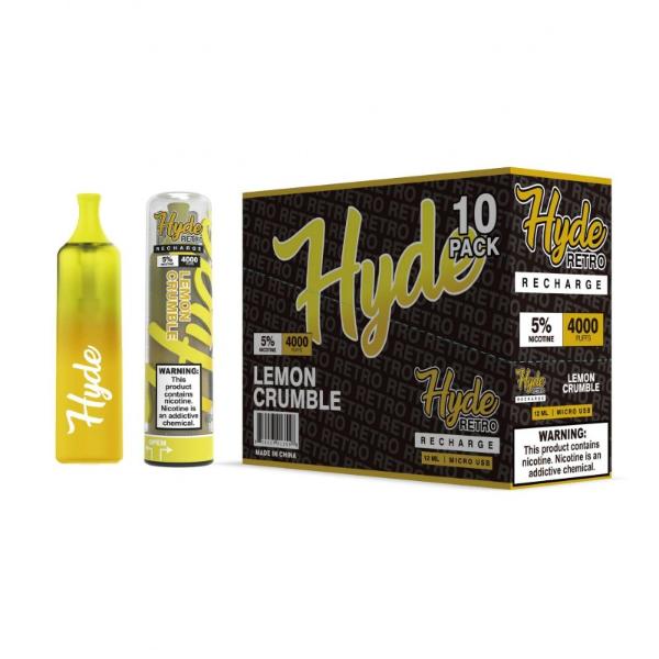 Hyde Retro Recharge Single Disposable Vape 12mL Best Flavor Lemon Crumble
