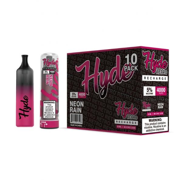 Hyde Retro Recharge Single Disposable Vape 12mL Best Flavor Neon Rain