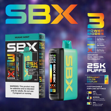 SBX Puffs 25K Disposable Vape Device 5 Pack