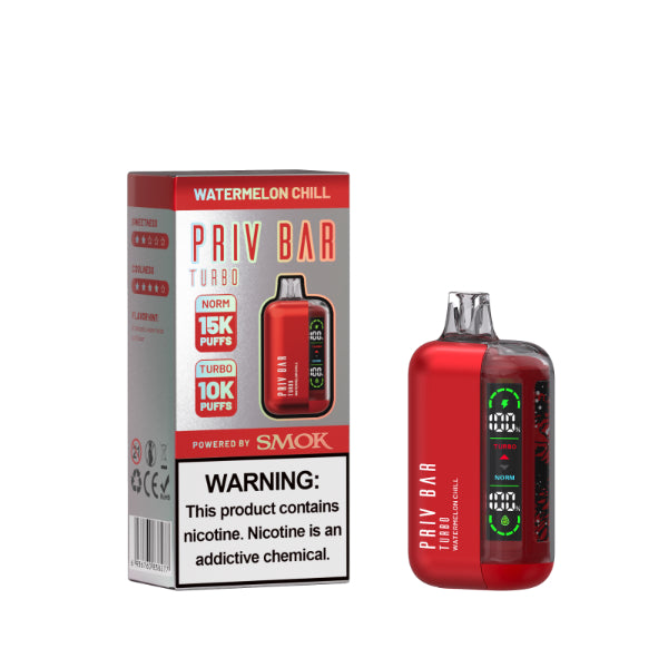 SMOK Priv Bar Turbo 15000 Puffs Disposable Watermelon Chill Red