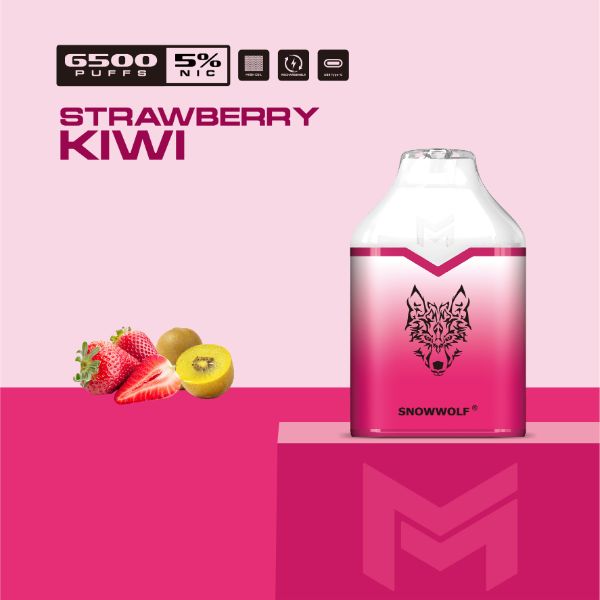 Snowwolf Mino 6500 Puffs Single Disposable Vape 16mL Best Flavor Strawberry Kiwi