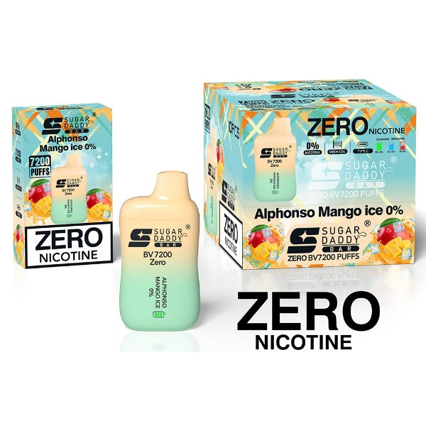 Sugar Daddy Bar BV7200 Disposable zero nicotine Alphonso mango