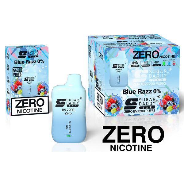 Sugar Daddy Bar BV7200 Disposable zero nicotine blue razz