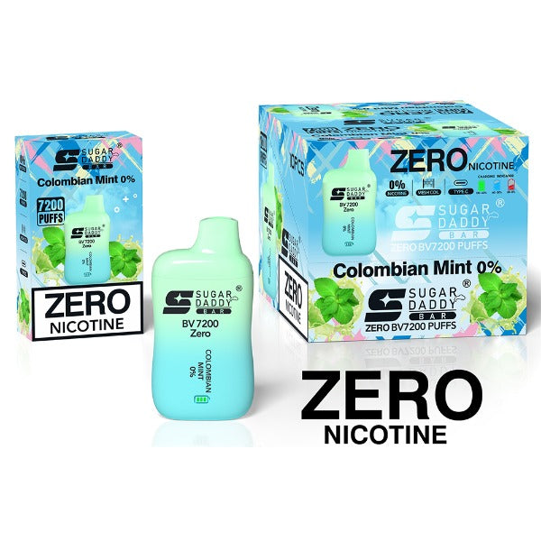 Sugar Daddy Bar BV7200 Disposable zero nicotine Colombian mint