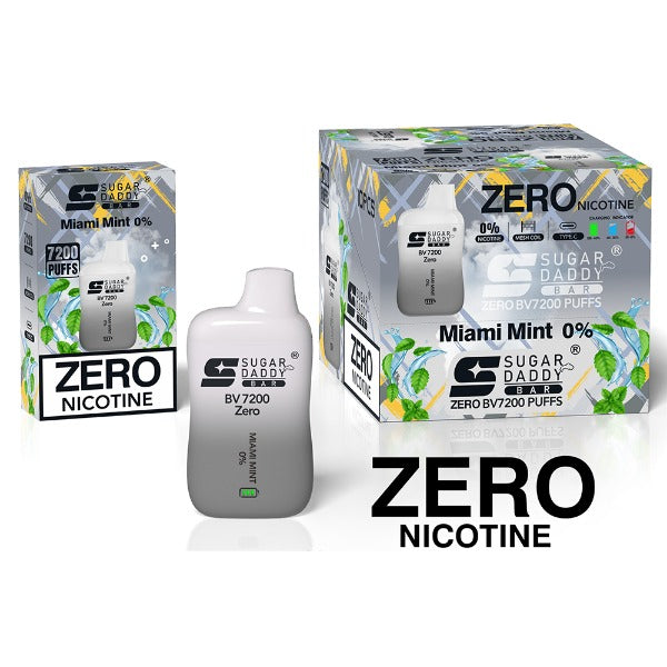 Sugar Daddy Bar BV7200 Disposable zero nicotine Miami mint