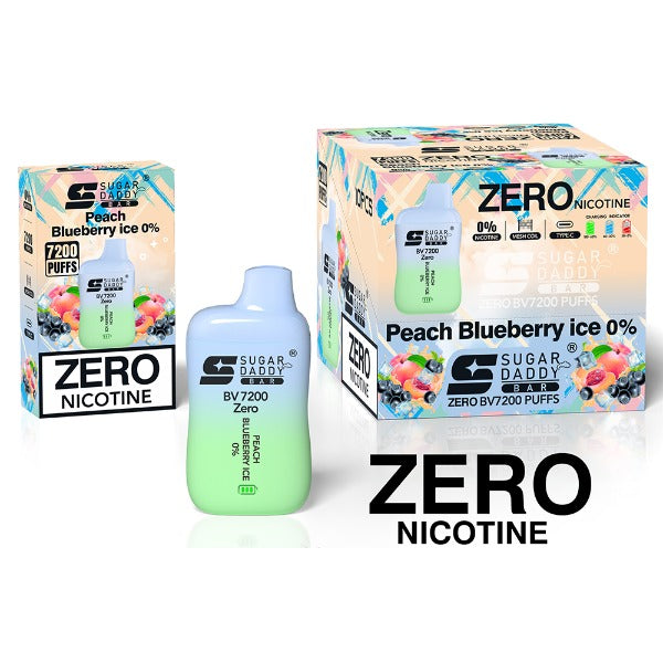 Sugar Daddy Bar BV7200 Disposable peach blueberry ice zero nicotine