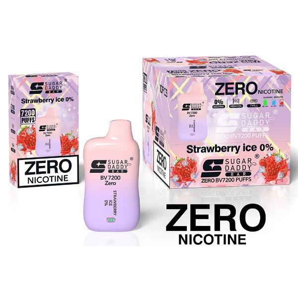 Sugar Daddy Bar BV7200 Disposable zero nicotine strawberry ice