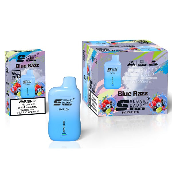 Sugar Daddy Bar BV7200 Recharge Vape 18mL Best Flavor Blue Razz