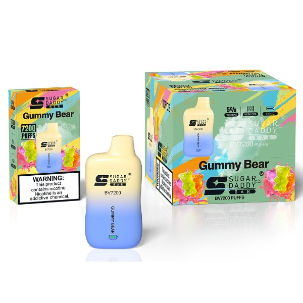 Sugar Daddy Bar BV7200 Recharge Vape 18mL Best Flavor Gummy Bear