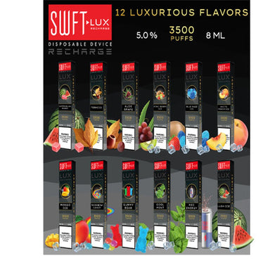 SWFT Lux Rechargeable Single Disposable Vape 8mL Best Flavors