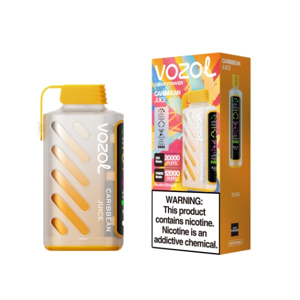 Vozol Gear Power 20000 Puffs Disposable Vape 20mL Best Flavor Caribbean Juice