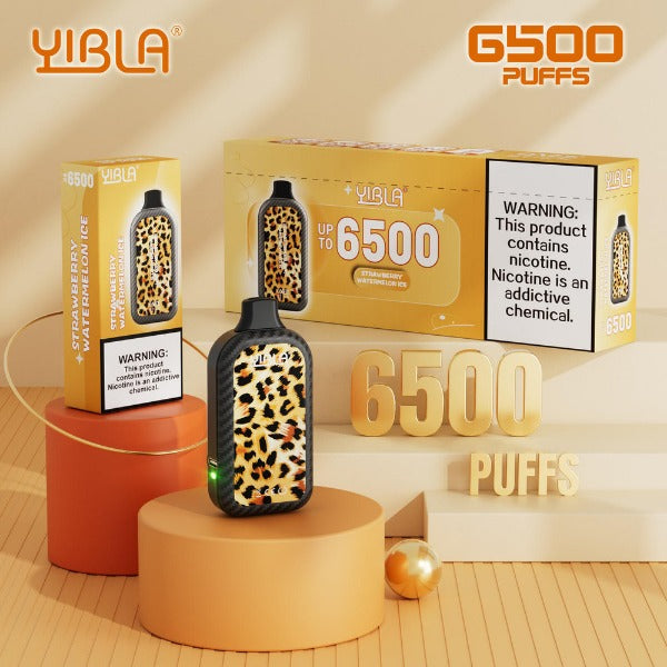 Yibla 6500 Puffs Disposable Vape 18mL Best Flavor Strawberry Watermelon Ice