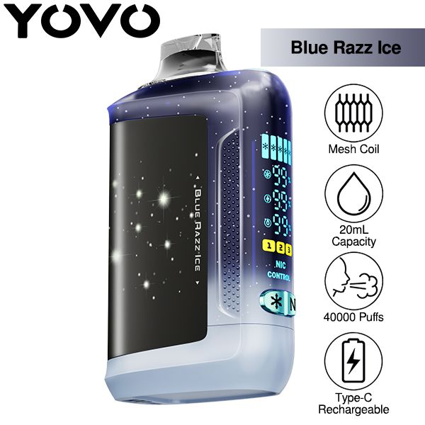 Best Deal Yovo Starwalk 40,000 Puffs Disposable Vape 20mL 5 Pack - Blue Razz Ice