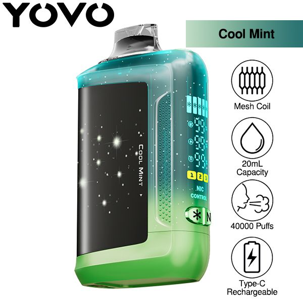 Best Deal Yovo Starwalk 40,000 Puffs Disposable Vape 20mL 5 Pack - Cool Mint