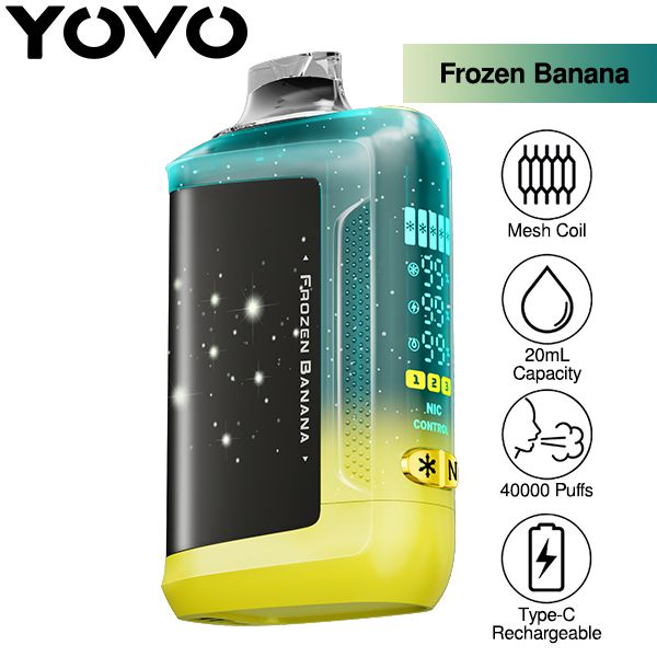 Best Deal Yovo Starwalk 40,000 Puffs Disposable Vape 20mL 5 Pack - Frozen Banana