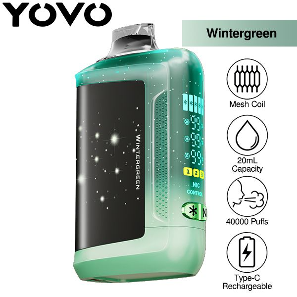 Best Deal Yovo Starwalk 40,000 Puffs Disposable Vape 20mL 5 Pack - Wintergreen