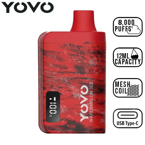 Yovo JB8000 Puffs Disposable Vape 12mL Best Flavor Watermelon Ice