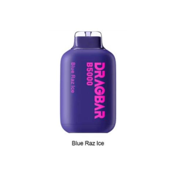 Blue Razz Ice ZoVoo DragBar 5000 Puffs Disposable 5-Pack Bulk Deal!