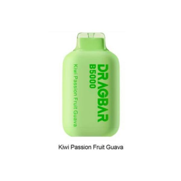 Kiwi Passion Fruit Guava ZoVoo DragBar 5000 Puffs Disposable 5-Pack Bulk Price!