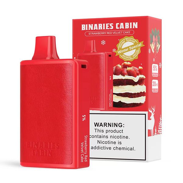 HorizonTech Binaries Cabin 10000 Puffs Disposable Vape 20mL Best Flavor Strawberry Red Velvet Cake
